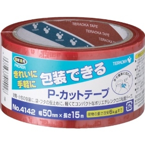 TERAOKA P-カットテープ NO.4142 50mm×15M 赤 P-カットテープ NO.4142 50mm×15M 赤 4142