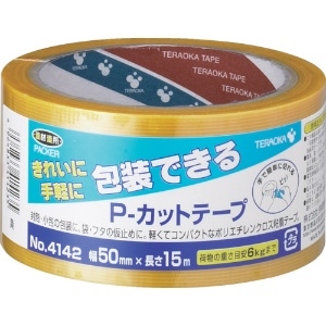 TERAOKA P-カットテープ NO.4142 50mm×15M 黄 P-カットテープ NO.4142 50mm×15M 黄 4142