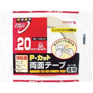 TERAOKA P-カット両面テープ NO.7100 20mmX20M P-カット両面テープ NO.7100 20mmX20M 7100