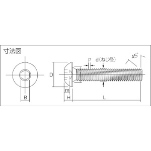 TRUSCO 六角穴付ボタンボルト スチール(SCM435)黒染め M3×5 60本入 六角穴付ボタンボルト スチール(SCM435)黒染め M3×5 60本入 B074-0305 画像2