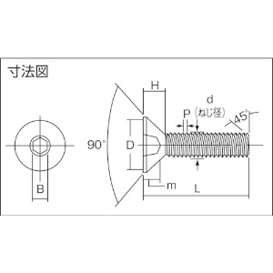 TRUSCO 六角穴付皿ボルト ステンレス M3×6 54本入 六角穴付皿ボルト ステンレス M3×6 54本入 B129-0306 画像2