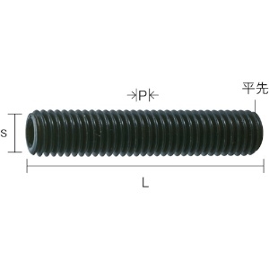 TRUSCO 六角穴付止めねじ 平先 黒染め M8×45 15本入 六角穴付止めねじ 平先 黒染め M8×45 15本入 B63-0845 画像2