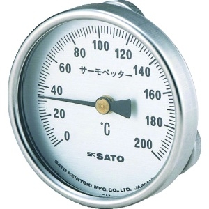 佐藤 バイメタル式表面温度計 サーモペッター 0〜200℃ (2340-20) 2340-20
