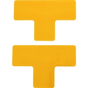 TRUSCO 耐久フロアサインズT型 Mサイズ 黄2枚(1シート) DFST-Y