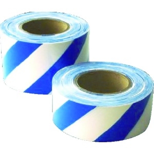日東エルマテ 危険標示テープ シマ模様 60mm×50m ブルー/ホワイト(両面印刷) DM7