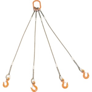 TRUSCO 4本吊りWスリング フック付き 12mmX1m 4本吊りWスリング フック付き 12mmX1m GRE-4P-12S1