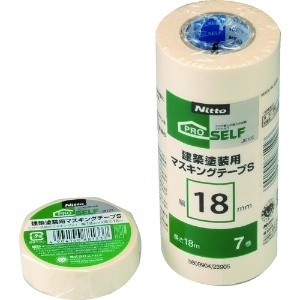 ニトムズ 建築塗装用マスキングテープS 18×18 (7巻入) 建築塗装用マスキングテープS 18×18 (7巻入) J8102