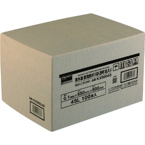 TRUSCO 海外製 業務用ポリ袋 透明・箱入 0.1×45L 100枚入 KXS0045