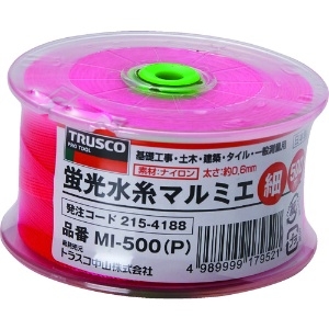 TRUSCO 蛍光水糸マルミエ 細 500m MI-500-P