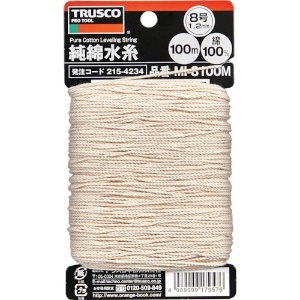 TRUSCO 純綿水糸 線径1.2mm 100m巻 MI-8100M