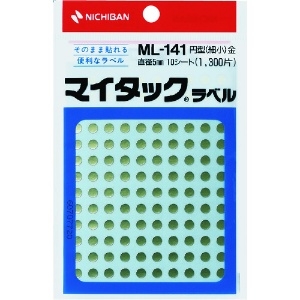 ニチバン マイタックラベル(カラーラベル)ML-1419金 丸5mm マイタックラベル(カラーラベル)ML-1419金 丸5mm ML-1419