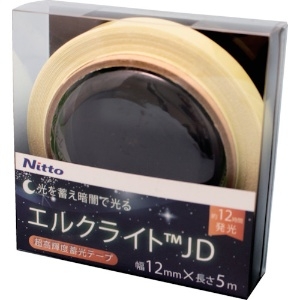 日東エルマテ 超高輝度蓄光テープ JIS-JD級 0.6mm×12mm×5m グリーン 超高輝度蓄光テープ JIS-JD級 0.6mm×12mm×5m グリーン NB-1205D