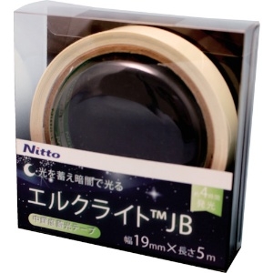 日東エルマテ 中輝度蓄光テープ JIS-JB級 0.25mm×19mm×5m グリーン 中輝度蓄光テープ JIS-JB級 0.25mm×19mm×5m グリーン NB-1906B