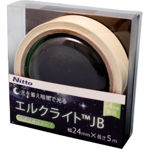 日東エルマテ 中輝度蓄光テープ JIS-JB級 0.25mm×24mm×5m グリーン 中輝度蓄光テープ JIS-JB級 0.25mm×24mm×5m グリーン NB-2405B