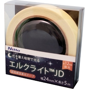 日東エルマテ 超高輝度蓄光テープ JIS-JD級 0.6mm×24mm×5m グリーン 超高輝度蓄光テープ JIS-JD級 0.6mm×24mm×5m グリーン NB-2405D