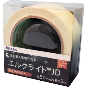 日東エルマテ 超高輝度蓄光テープ JIS-JD級 0.6mm×50mm×5m グリーン 超高輝度蓄光テープ JIS-JD級 0.6mm×50mm×5m グリーン NB-5005D