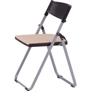 TOKIO アルミパイプ椅子 座面パッド付折りたたみチェア ライトベージュ NFA-700-LBE