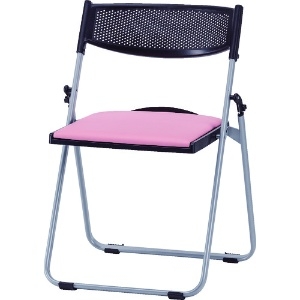 TOKIO アルミパイプ椅子 座面パッド付折りたたみチェア パステルピンク NFA-700-PP