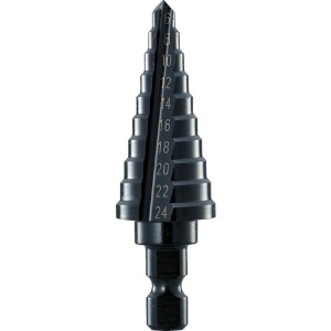 TRUSCO ステップドリル 2枚刃黒染め表面処理 6〜24mm 段数10 NMS-24
