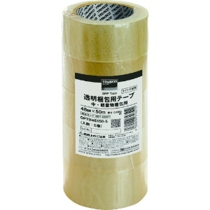 TRUSCO 透明梱包用テープ 中・軽量物梱包用 48mmX50m 5巻入 OPTM48X50-5