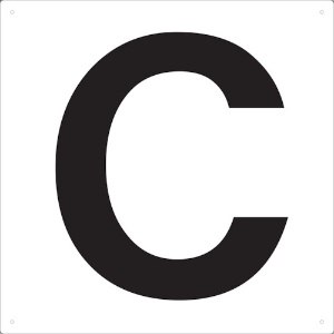 TRUSCO 表示板 アルファベット「C」 420X420 TAEH-C