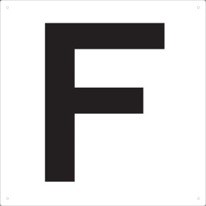 TRUSCO 表示板 アルファベット「F」 420X420 TAEH-F