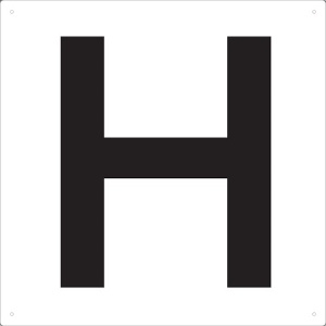TRUSCO 表示板 アルファベット「H」 420X420 TAEH-H