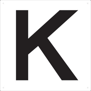 TRUSCO 表示板 アルファベット「K」 420X420 TAEH-K