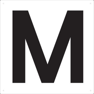 TRUSCO 表示板 アルファベット「M」 420X420 表示板 アルファベット「M」 420X420 TAEH-M