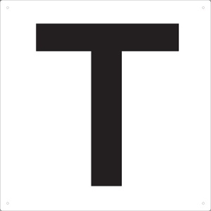 TRUSCO 表示板 アルファベット「T」 420X420 TAEH-T