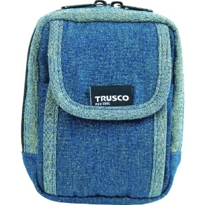 TRUSCO 【生産完了品】デニム携帯電話用ケース 2ポケット ブルー デニム携帯電話用ケース 2ポケット ブルー TDC-H101