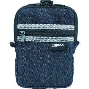TRUSCO デニムコンパクトケース 2ポケット ブラック TDC-K102