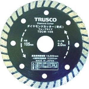 TRUSCO ダイヤモンドカッター 105X2TX7WX20H ウェーブ ダイヤモンドカッター 105X2TX7WX20H ウェーブ TDCW-105