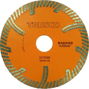 TRUSCO ダイヤモンドカッタープロテクトウエーブ 105X1.7TX20 TDHW-105