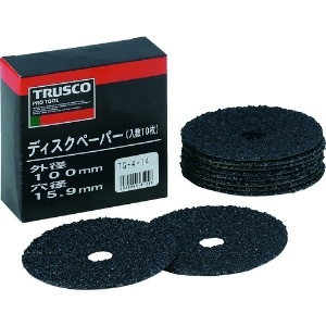 TRUSCO ディスクペーパー4型 Φ100X15.9 #14 (10枚入) ディスクペーパー4型 Φ100X15.9 #14 (10枚入) TG4-14