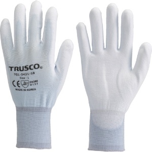 TRUSCO カラーナイロン手袋PU手のひらコート スカイブルー L カラーナイロン手袋PU手のひらコート スカイブルー L TGL-3431-SB-L