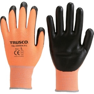 TRUSCO 耐切創手袋 レベル2 蛍光オレンジ L TGL-5995DK-A-L