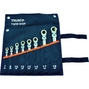 TRUSCO 首振ラチェットコンビネーションレンチセット(スタンダード)8本組 首振ラチェットコンビネーションレンチセット(スタンダード)8本組 TGRW-800F
