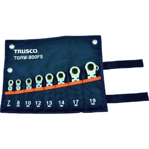 TRUSCO 首振ラチェットコンビネーションレンチセット(ショートタイプ)8本組 首振ラチェットコンビネーションレンチセット(ショートタイプ)8本組 TGRW-800FS