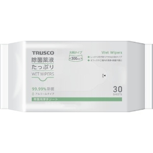 TRUSCO 除菌薬液たっぷりウェットワイパー大判 30枚 TJYTW-30