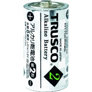 TRUSCO アルカリ乾電池 単2 (2本入) アルカリ乾電池 単2 (2本入) TLR14G-P2S