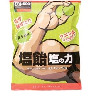 TRUSCO 【※軽税】塩飴 塩の力 750g 青梅味 詰替袋 (1袋入) TNU-750C