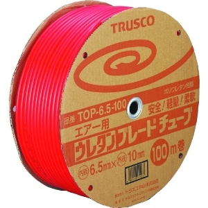 TRUSCO ウレタンブレードチューブ 6.5X10 100m 赤 ウレタンブレードチューブ 6.5X10 100m 赤 TOP-6.5-100