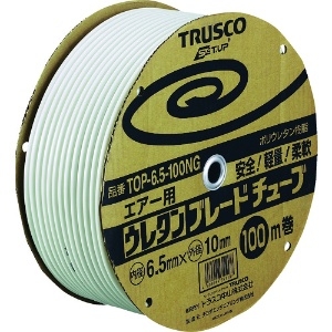 TRUSCO ウレタンブレードチューブ 6.5X10 100m ネオグレー TOP-6.5-100NG