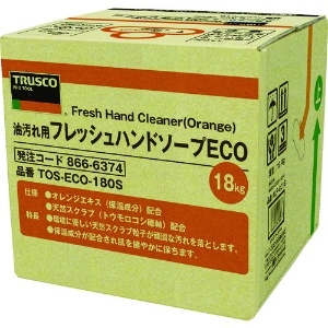 TRUSCO フレッシュハンドソープECO 18L 詰替 バッグインボックス TOS-ECO-180S