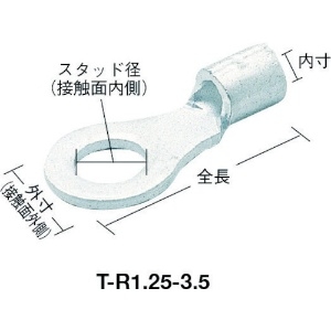 TRUSCO 裸圧着端子丸形φ6.4長さ21.5 (45個入) 裸圧着端子丸形φ6.4長さ21.5 (45個入) T-R2-6