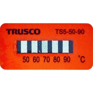 TRUSCO 温度シール5点表示不可逆性50℃〜90℃(40枚入り) 温度シール5点表示不可逆性50℃〜90℃(40枚入り) TS5-50-90