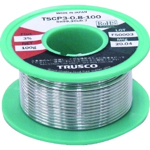 TRUSCO 低コスト鉛フリーやに入りはんだ 100G0.8 TSCP3-0.8-100
