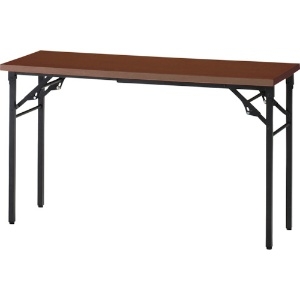 TRUSCO 折りたたみ会議テーブル 1500X450XH700 棚板なし ウォールナット TST-1545-WN