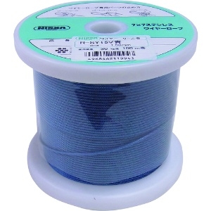 ニッサチェイン 青色 コーティングワイヤーロープ 1.5mm×100m 青色 コーティングワイヤーロープ 1.5mm×100m TSY15V-BL